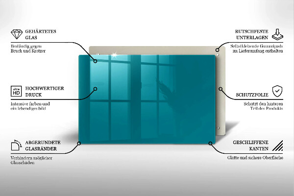Chopping board glass Turquoise