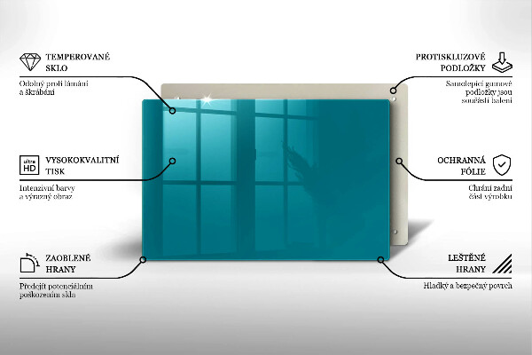 Chopping board glass Turquoise