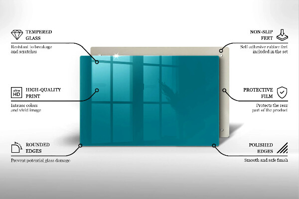 Chopping board glass Turquoise