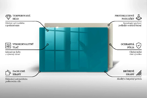 Chopping board glass Turquoise