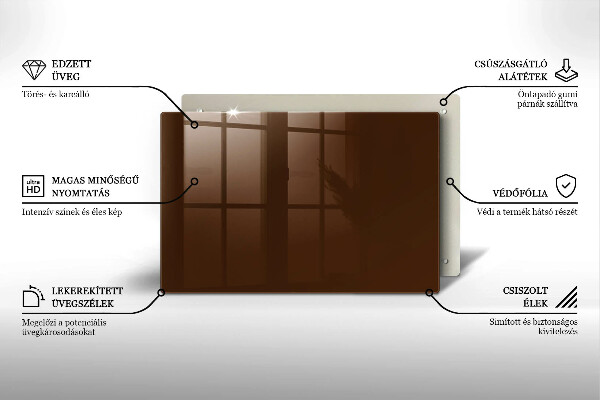 Chopping board glass Brown color