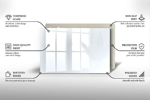 Chopping board glass White color