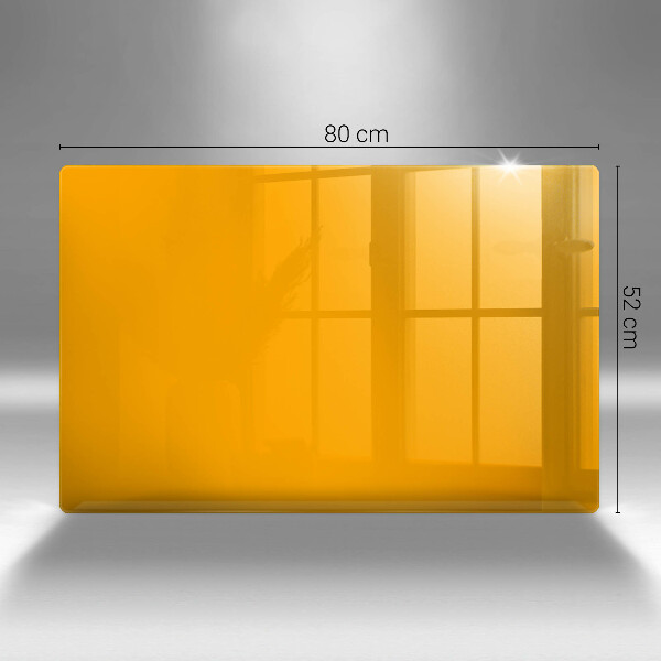 Chopping board glass Dark yellow color