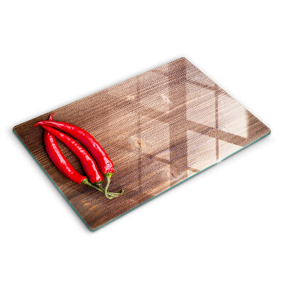 Worktop saver Chili peppers on wood