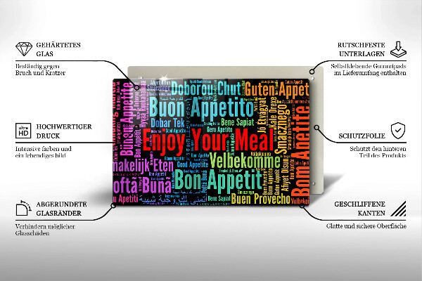 Worktop saver Enjoy your meal transcriptions