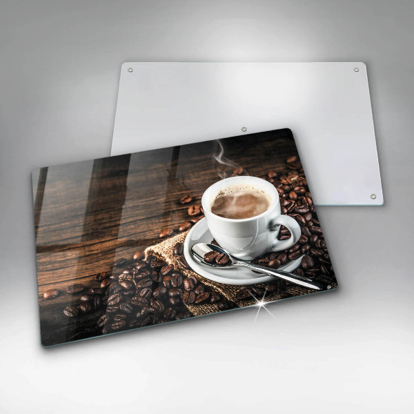 Cutting board Cup and coffee beans