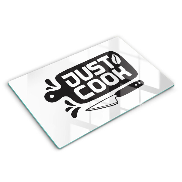 Cutting board Kitchen inscription Just Cook