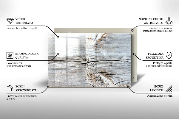 Chopping board glass Bright wood structure