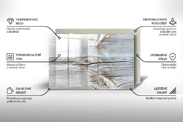 Chopping board glass Bright wood structure