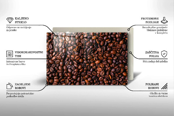 Chopping board glass Coffee beans