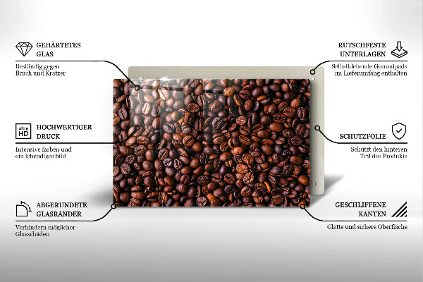 Chopping board glass Coffee beans