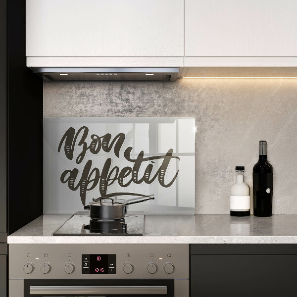 Chopping board glass The inscription Bon Appetit