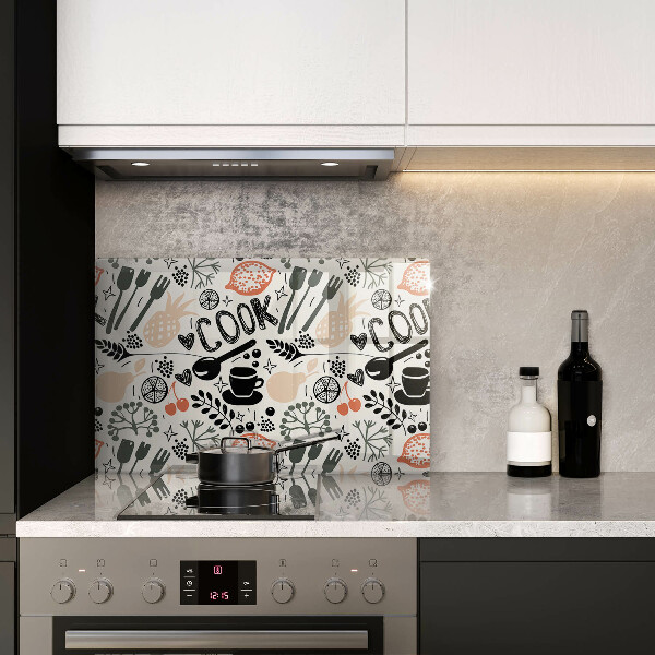 Chopping board glass Drawing kitchen theme