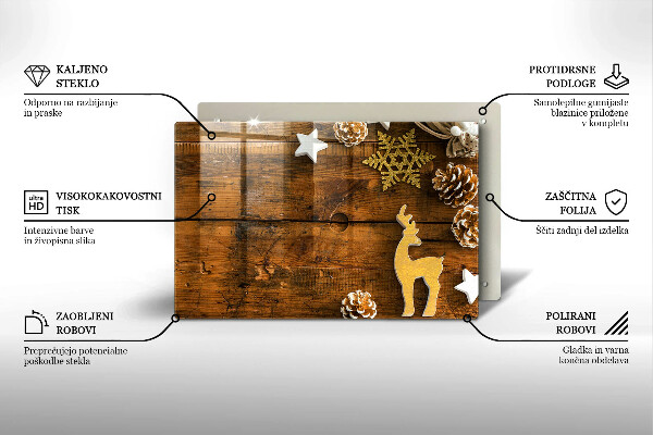 Chopping board glass Christmas decorations