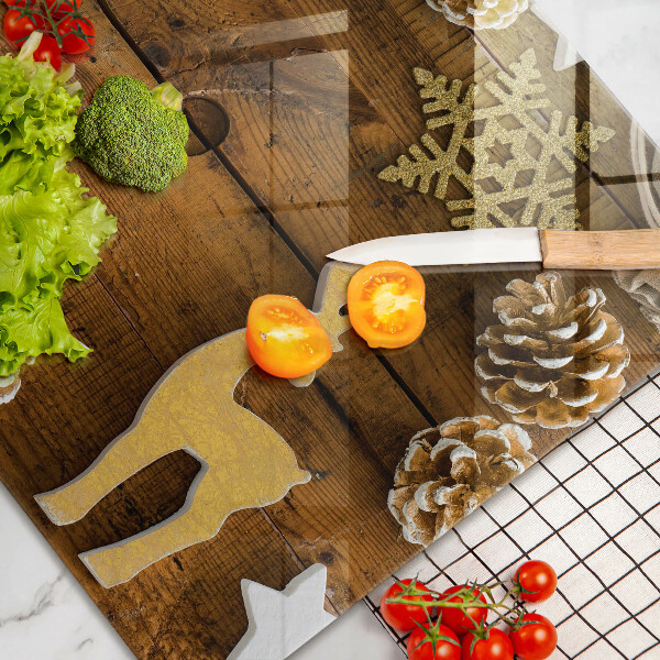 Chopping board glass Christmas decorations
