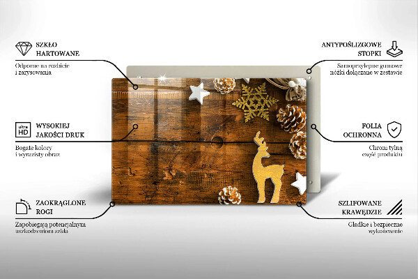 Chopping board glass Christmas decorations