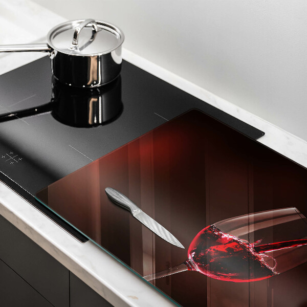 Chopping board glass A glass of wine