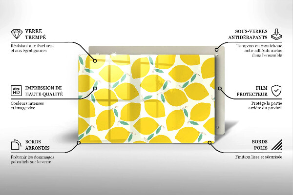 Cutting board Illustratuion lemons