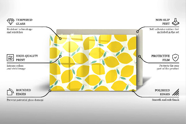 Cutting board Illustratuion lemons