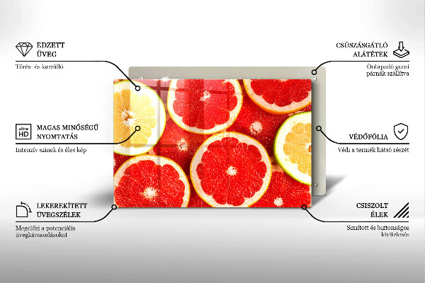 Cutting board Grapefruit slices