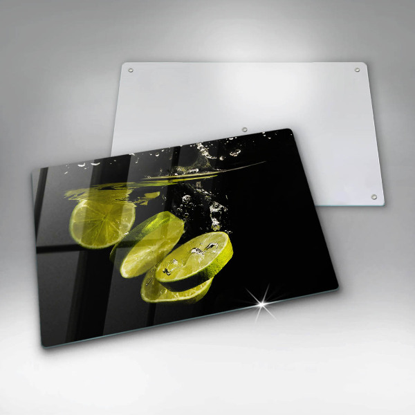 Chopping board glass Lime in water