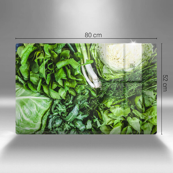Chopping board glass Green vegetables