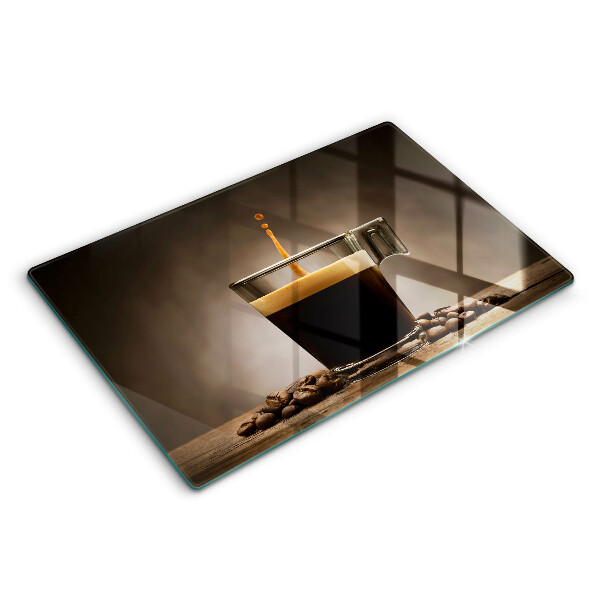 Chopping board glass Glass and coffee beans