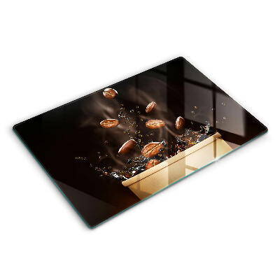 Chopping board glass Hot coffee beans
