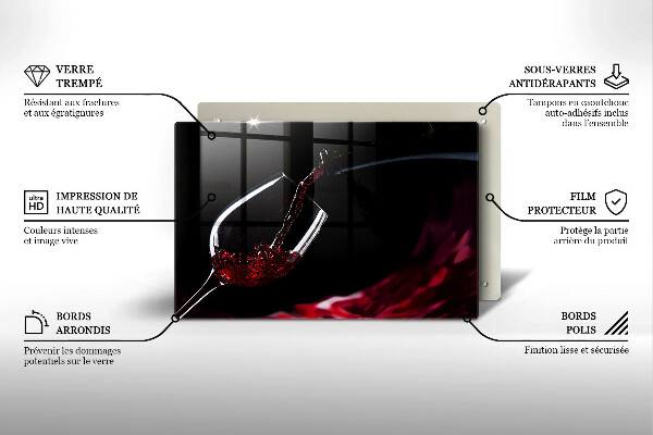 Cutting board Red wine glass