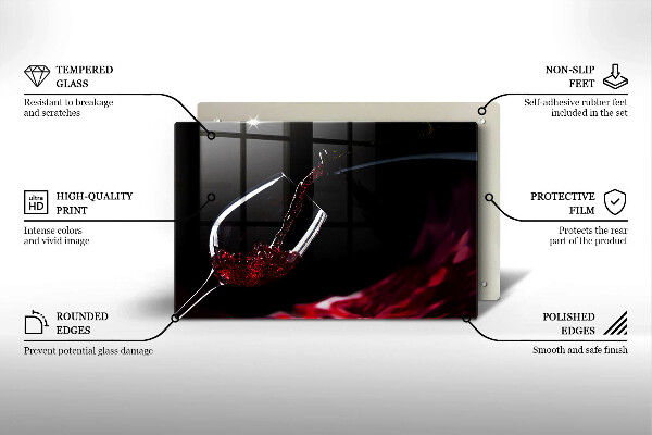 Cutting board Red wine glass