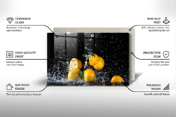 Cutting board Juicy lemon fruit