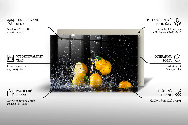 Cutting board Juicy lemon fruit