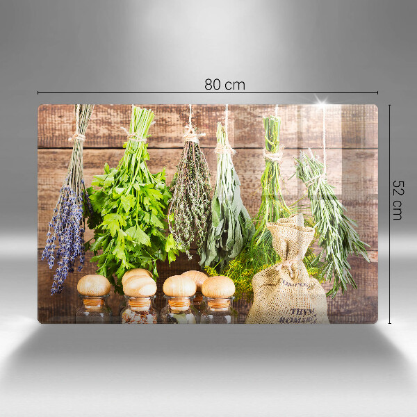 Cutting board Herbs spices and wood