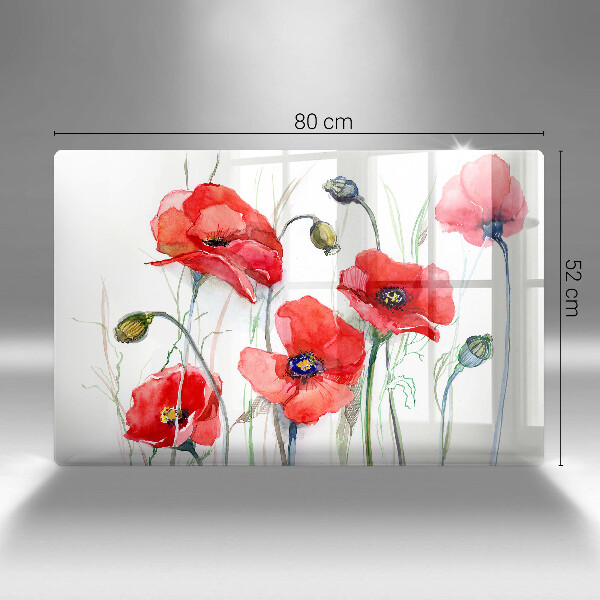 Cutting board Red flowers
