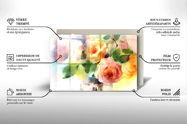 Worktop saver Painted flowers