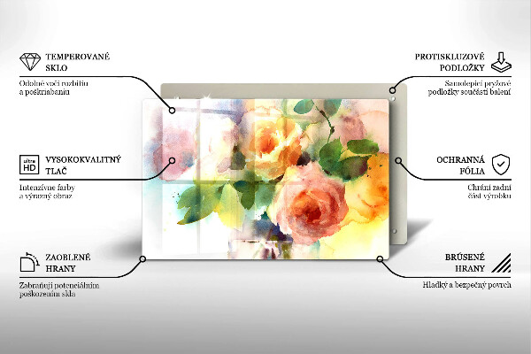 Worktop saver Painted flowers