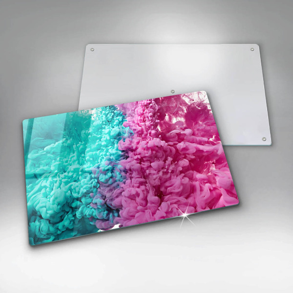 Chopping board glass Turkos-pink smoke