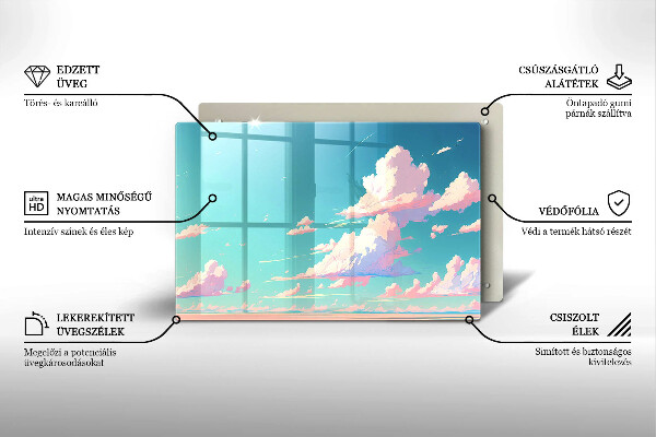 Chopping board glass Illustration sky