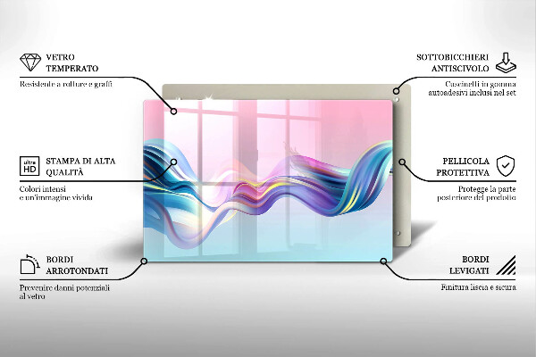 Chopping board glass Pastel abstraction