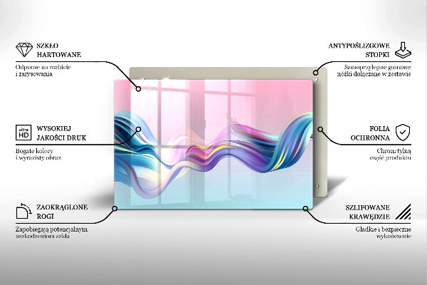 Chopping board glass Pastel abstraction