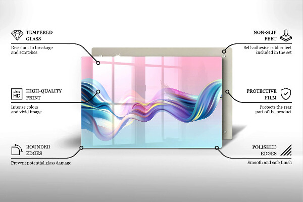 Chopping board glass Pastel abstraction