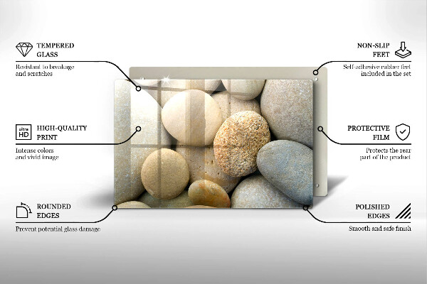 Cutting board Oval stone pattern