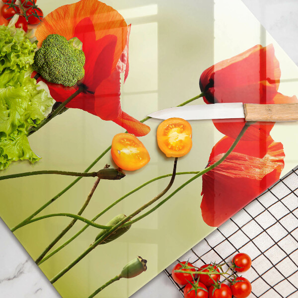 Cutting board Red flowers