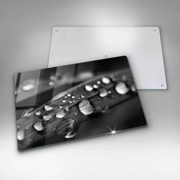 Worktop saver Drops of dew on the leaves