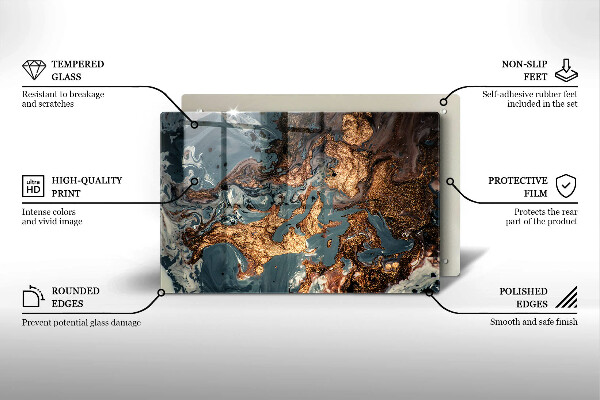 Cutting board Golden Rock structure