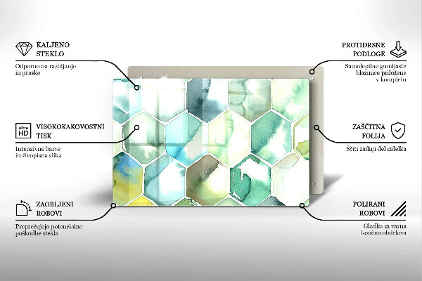 Cutting board Watercolor hexagons