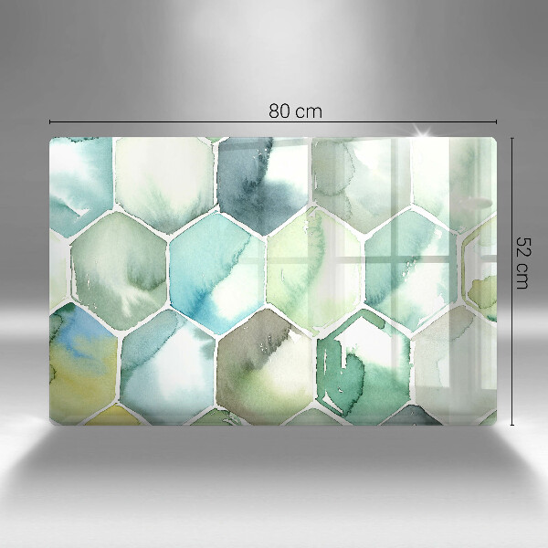 Cutting board Watercolor hexagons