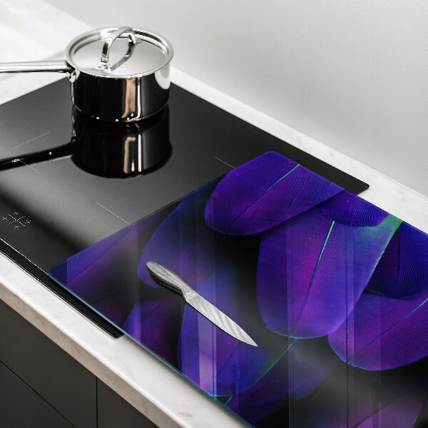 Chopping board glass Neon feathers