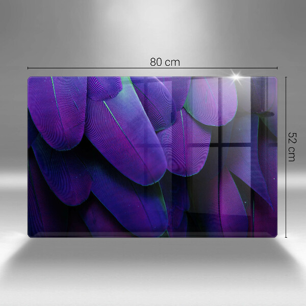 Chopping board glass Neon feathers