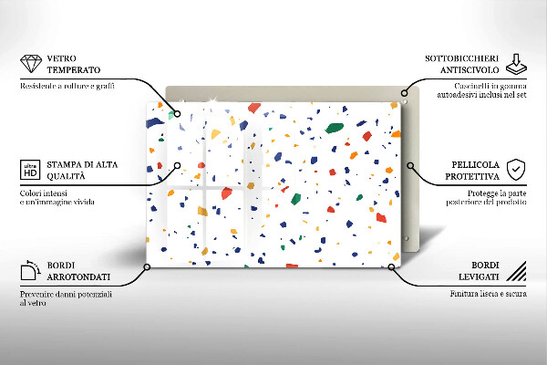 Chopping board glass Colored gres